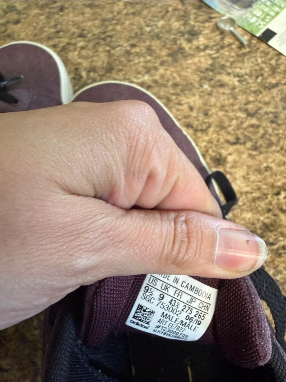 Adidas purple sneakers 9.5